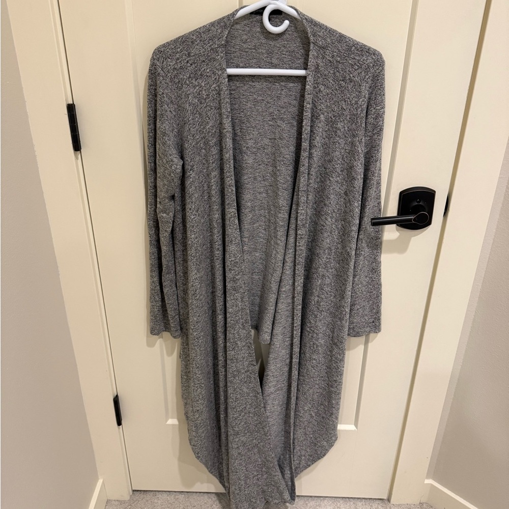 Gray Draped Convertible Cardigan Women's Sweater